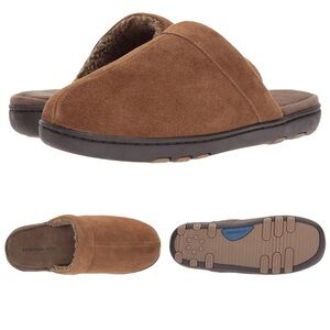 NEW Tempur-Pedic Lonny Men’s Slippers | Cloud Foam & Sherpa | Suede Chestnut, 11
